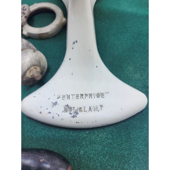 Vintage 70s Meat‎ Grinder Enterprise K-1978 White Cast-Iron No Clamp - Picture 2 of 16